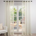 Topfinel rideau voilage beige 140x240cm en effet lin - rideau oeillets decor chambre semi - transparent ... Topfinel rideau voilage beige 140x240cm en effet lin - rideau oeillets decor chambre semi - transparent ...