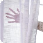 Topfinel rideau voilage blanc 140x180 cm  oeillets rideau voilage en lin avec motif de croix dcoratif ...