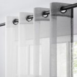 Topfinel rideau voilage court fenetre de salon 140x160cm gris blanc voilages intérieur lot de 2 décoration ... Topfinel rideau voilage court fenetre de salon 140x160cm gris blanc voilages intérieur lot de 2 décoration ...