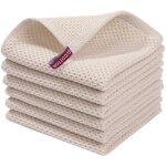 Torchons lot de 6 34 x 34 cm torchons doux torchons de cuisine torchons de cuisine absorbants blanc cass ...