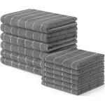 Torchons de cuisine - pzcc - lot de 12 - doux - absorbants - microfibre gris