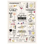 Torchon winkler - verres et apros - ecru - 48 x 72 cm