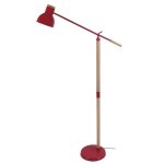 Tosel lampadaire liseuse 1 lumi�res - luminaire int�rieur - acier rouge - style inspiration nordique ...