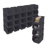 Tour de 4 bacs de rangement en plastique lot de 6 sundis fly tower gris