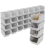 Tour de 4 bacs de rangement en plastique lot de 8 sundis fly tower blanc cass�