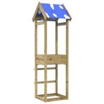 Tour de jeu en bois - vidaxl - marron - bois solide impr�gn� - 525 x 465 x 195 cm - balan�oire - toboggan ...