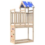 Tour de jeu en pin massif - vidaxl - marron - 1105 x 525 x 215 cm - balan�oires et toboggans - usage ...