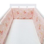 Tour de lit barrire de lit en coton pour nouveau - ns barrire de lit tresse lit bb - fille rose ...