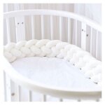 Tour de lit bébé 3m avec pare - chocs en velours blanc Tour de lit bébé 3m avec pare - chocs en velours blanc
