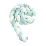Tour de lit bébé serpent tressé pare - choc velours protection lit blanc gris 1m Tour de lit bébé serpent tressé pare - choc velours protection lit blanc gris 1m