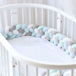 Tour de lit serpent tressé bébé pare - choc doux pour lit d?enfant décor de chambre gris / blanc / vert ... Tour de lit serpent tressé bébé pare - choc doux pour lit d?enfant décor de chambre gris / blanc / vert ...