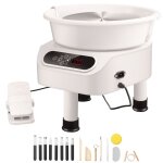 Tour de potier - duoku - 11 pouces 450 w - avec p�dale et �cran tactile lcd - roue en c�ramique � entra�nement ...