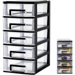 Tour de rangement plastique avec 5 tiroirs noir casier de rangement bureau tiroirs plastique (sombre) ... Tour de rangement plastique avec 5 tiroirs noir casier de rangement bureau tiroirs plastique (sombre) ...