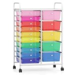 Tour de rangement � roulettes costway � 15 tiroirs petite meuble rangement color�e pour bureausalon dortoir ...