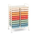 Tour de rangement � roulettes universelles costway - 20 tiroirs amovibles - 64 x 39 x 88 cm - format ...
