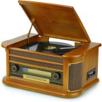 Platine vinyle - cactose - r�tro multim�dia - bluetooth - cd & cassette - radio am / fm