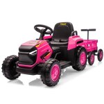 Tracteur 12 v avec remorque amovible voiture �lectrique pour enfant de 3 � 8 ans avec led 3 vitesses ...