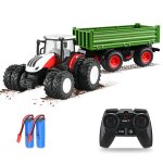 Tracteur agricole tlcommand lectrique avec remorque - jouet agricole pour enfants garons / filles ...