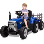 Tracteur lectrique 12v pour enfants avec remorquevoiture pour tout - petits avec tlcommandephares ...