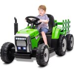 Tracteur �lectrique 12v pour enfants avec remorquevoiture pour tout - petits avec t�l�commandephares ...