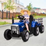 Tracteur electrique enfant 12v 3 vitesses - remorque et t�l�commande 2. 4geclairage ledklaxonport usb ...
