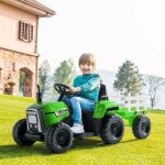 Tracteur electrique enfant 12v 7ah - avec tlcommande 2. 4glumineux - 136. 5x52. 5x50cm vert