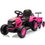 Tracteur �lectrique enfants avec remorque amovible - baloveby - 12v voiture �lectrique avec musique led ...