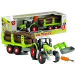 Tracteur - lean toys - assembly - 43 cm - remorque en bois - jouet ducatif pour enfants