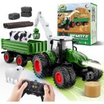 Tracteur t�l�command� tracteur enfant 2. 4ghz avec lumi�re et remorque - jouet 3 - 12 ans