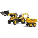 Tractopelle à pédales komatsu avec excavatrice arrière et remorque - falk - dès 3 ans - fabriqué en france ... Tractopelle à pédales komatsu avec excavatrice arrière et remorque - falk - dès 3 ans - fabriqué en france ...