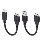 Trahoo - lot de 2 c�bles usb 3. 0 / usb c m�le vers micro b m�le pour disque dur portable 15 cm[j507] ...