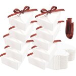 Trahoo - lot de 60 bote cadeau blanche kraft ? 45 x 65 x 65 cm - bote carton carre avec ruban pour ...