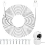 Trahoo - c�ble usb - c 10m 66w charge rapide rallonge dalimentation compatible cam�ras de s�curit� mi ...