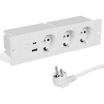 Trahoo - multiprise encastre pour plateau de table 3 prises encastres avec usb a c pour table de table ...