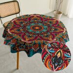 Trahoo - nappe ronde anti taches 110cm nappe de table imperméable lavable effect mandala nappes rondes ... Trahoo - nappe ronde anti taches 110cm nappe de table imperméable lavable effect mandala nappes rondes ...
