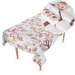 Trahoo - nappe en toile cire lavable nappe en plastique au mtre rectangulaire ronde ovale motif chouettes ...
