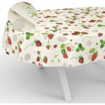 Trahoo - nappe en toile cire lavable pour table de jardin extrieur et intrieur ovale 220 x 140 cm ...