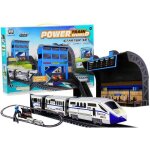 Train �lectrique � batteries 244 cm avec gare et wagon - circuit 106 x 44 cm d�s 4 ans
