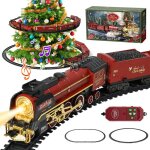 Train electrique enfant jouet de trains � vapeur trains de no�l avec fum� sons lumi�res rails et t�l�commande ...