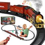 Train electrique enfant nol avec tlcommande locomotive  vapeur classique avec lumires et fume raliste ...