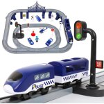 Train electrique enfant voiture �lectrique flexible ensemble circuits course67 pcs jouets enfants v�hicules ...