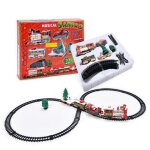 Train lectrique de nol miniature avec circuit ducatif lumineux et sonore dcor cratif pour garon ...