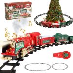 Train jouet pour enfants no�l t�l�commande train � vapeur �lectriques jouets avec lumi�res fum� et son ...