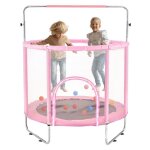 Trampoline - duoku - 55 pouces - mini dint�rieur et dext�rieur - filet de s�curit� - panier de basket ...