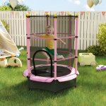 Trampoline enfant � 140 � 190h m filet de s�curit� porte zip�e couvre - ressorts 6 poteaux rembourr�s ...