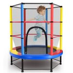 Trampoline pour enfants Ø140cm cadre en acier filet de sécurité surélevé trampoline extérieur et intérieur ... Trampoline pour enfants Ø140cm cadre en acier filet de sécurité surélevé trampoline extérieur et intérieur ...