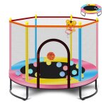 Trampoline pour enfants 150cm avec panier de basket - ball cadre en acier trampoline extrieur et intrieur ...