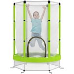 Trampoline pour enfants - aiyaplay - 140 cm - avec filet de scurit porte zippe 6 poteaux rembourrs ...