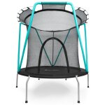 Trampoline enfant 3 - 8 ans avec charge max de 20 kg - zipp�e - � 167 cm - acier galvanis� - filet de ...