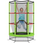 Trampoline pour enfant - homcom -  140 x 190h m - filet de scurit porte zippe 6 poteaux rembourrs ...